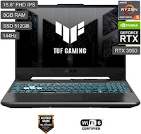 Laptop Gamer Asus TUF 15.6" FHD IPS AMD Ryzen 5 4600H 512GB SSD 8GB