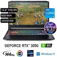 Laptop Acer Nitro 5 Core i5 11400H 8GB 256GB SSD 15.6" FHD RTX3050
