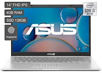 Laptop Asus intel core i3 4GB 128GB SSD X415JA-EK1811W 14"