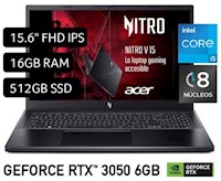Laptop Acer Nitro V15 Core I5 13va 16GB 512GB SSD RTX3050 6GB  15.6" Win11