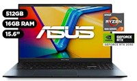 Laptop Asus Vivobook AMD Ryzen 7 16GB 512GB NVIDIA RTX2050 15.6" Win11