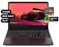Laptop Lenovo IdeaPad Gaming AMD Ryzen 5 8GB 512GB NVIDIA RTX2050