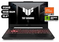Laptop Gamer Asus TUF A15 AMD Ryzen 9 7940HS 16GB 512GB RTX4060 15.6" Win11