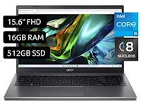 Laptop Acer Aspire 5 Intel Core I5 13a Gen 8 Núcleos 16GB 512GB SSD 15,6" Win11