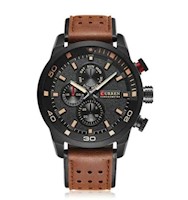 Reloj Curren Cuero Marrón con Acero Negro CUR-28