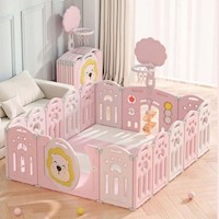 CORRAL PARA BEBES Y NIÑOS PLEGABLE DE LEON ROSADO - LEON ROSADO