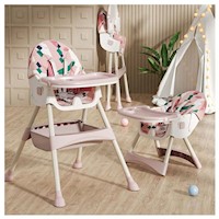SILLA DE COMER BABYKISS PLEGABLE COLOR ROSADO - Rosado