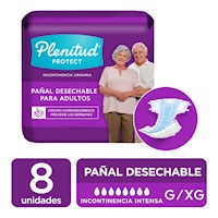 Pañal Plenitud Protect Talla G/XG - Bolsa 8 UN