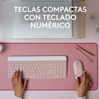 TECLADO LOGITECH + MOUSE MK470 WIRELESS SLIM USB ROSE
