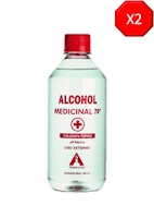 TRANSQUIM PACK X2 ALCOHOL MEDICINAL 70° SOLUCION (500ML)