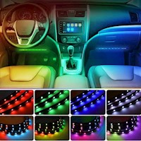 Luces Led para Interior de Auto Luz Carro con Bluetooth