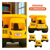 Pack4 Camion de Juguete para Infantes con Funcion Volquete Y+Regalo Sticker