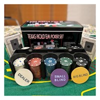 Juego Poker para Reuniones Sociales con Fichas Multicolor y Cartas Y+Ligas Regalo