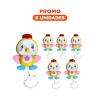 Pack6 Colgante Pajaro Musical para Cuna en Color Amarillo con Sonido Suave