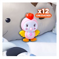 Pack12 Colgante de Cuna Rosado con Pajaro Musical de Sonido Calmante