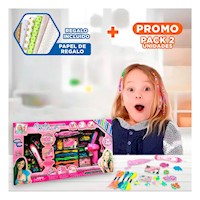 Pack2 Juego de Manualidades para Cabello con Cuentas Decorativas Multicolor Y+Papel Regalo