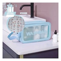 Cosmetiquera Compacta 22x13x7cm de Color Celeste Y+Regalo Sticker