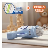 Pack6 Generador de Burbujas Celeste con Alitas para Juegos al Exterior Y+Papel Regalo