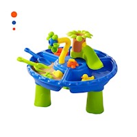 Mesa de Agua y Arena 22 Pzs Azul y Verde para Actividades Infantiles en Hogar Y+Papel Regalo