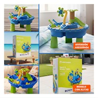 Mesa de Agua y Arena 22 Pzs Azul y Verde para Aprendizaje y Juego Infantil Y+Post It