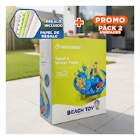 Pack2 Tabla de Agua y Arena 22 Pzs Azul y Verde para Actividades de Ninos Y+Papel Regalo