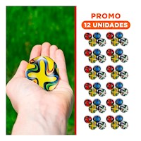 Pack12 Kit Deportivo de Pelotas Antiestres Set12 Rayas Curvas Colores Hogar Y+Regalo Sticker