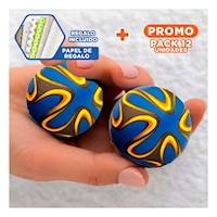 Pack12 Kit de Pelotas Antiestres Set12 Rayas Curvas Colores para Relajacion Y+Papel Regalo