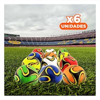 Pack6 Experiencia Deportiva de Pelotas Antiestres Set12 Rayas Curvas Colores Y+Regalo Sticker