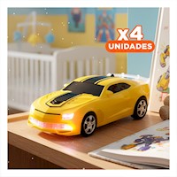 Pack4 Robot Transformable en Carro para Juego Creativo color Amarillo