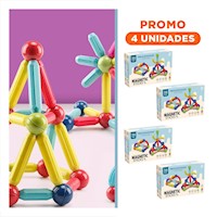 Pack4 Set Magnetico Creativo con Piezas Educativas para Aprendizaje en Casa Y+Regalo Sticker