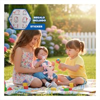 Bebe reborn niña 48cm con overol Rosado y Celeste de Vinilo en su Hogar Y+Regalo Sticker