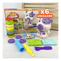 Pack6 Combo de Plastilina con Accesorios Vaca para Juego Creativo en Casa