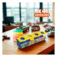Pack4 Bote de Plastilina X4 en Vasos de Colores para Actividades Divertidas