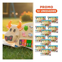 Pack12 Consola Interactiva Vaca con Animales y Numeros para Juego Educativo Y+Regalo Sticker
