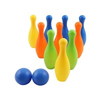 Bolos Divertidos 10 Pines y 2 Bolas Para Niños Colores Y+Papel Regalo