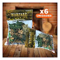 Pack6 Juego de Combate con Set Militar y Soldados en Bolsa Y+Regalo Sticker