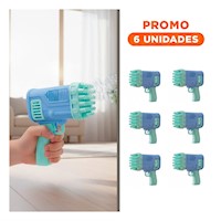 Pack6 Juguete Generador de Burbujas Cohete Celeste para Diversion en Patio