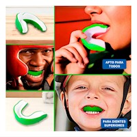 Protector Bucal Comodo Verde Limon y Blanco para Box y Ejercicios