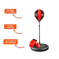 Saco entrenamiento box de pie 102cm base estable y firme Y+Ligas Regalo