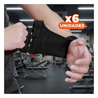 Pack6 Protectores para Pesas M con Palma de Latex Negro Y+Regalo Sticker