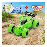 Pack4 Movil de Acrobacias en Caja con Accion Constante para Diversion Y+Papel Regalo