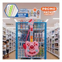 Pack2 Instrumento Musical de Juguete Manzana 37x13cm Rosado y Fucsia Infantil Y+Papel Regalo
