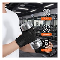 Implementos de Entrenamiento S Munequera Pro Negro Y+Papel Regalo