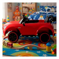 Carro para Ninos con Motor Electrico Tipo Suv Color Rojo 102x46x41cm Y+Ligas Regalo