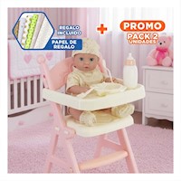 Pack2 Area de Juego Infantil con Juguete en Color Rosado 25x25x49cm Y+Papel Regalo