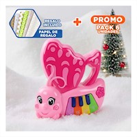 Pack6 Organo Infantil Mariposa Rosado 22x26 cm para Diversion en Casa Y+Papel Regalo