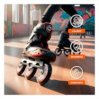 Equipo Patines Estilo Libre Ollie Rojo y Negro T39 Material Duradero Y+Papel Regalo