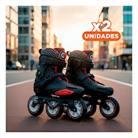 Pack2 Implemento Patines Estilo Libre Ollie Rojo y Negro T41 para Patinaje Y+Papel Regalo
