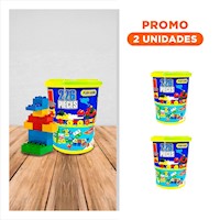Pack2 Juego Creativo de Construccion Multicolor en Balde para Diversion en Casa