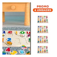 Pack4 Aprendizaje Creativo de Rompecabezas con Vocales y Numeros